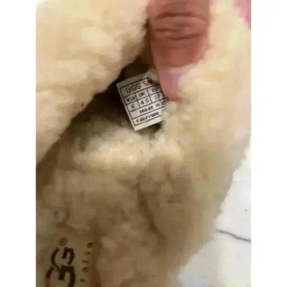 UGG Australia Sand Color Suede Leather Sherpa Lined Slip-On Clog 5397 Size 6 - Picture 7 of 8